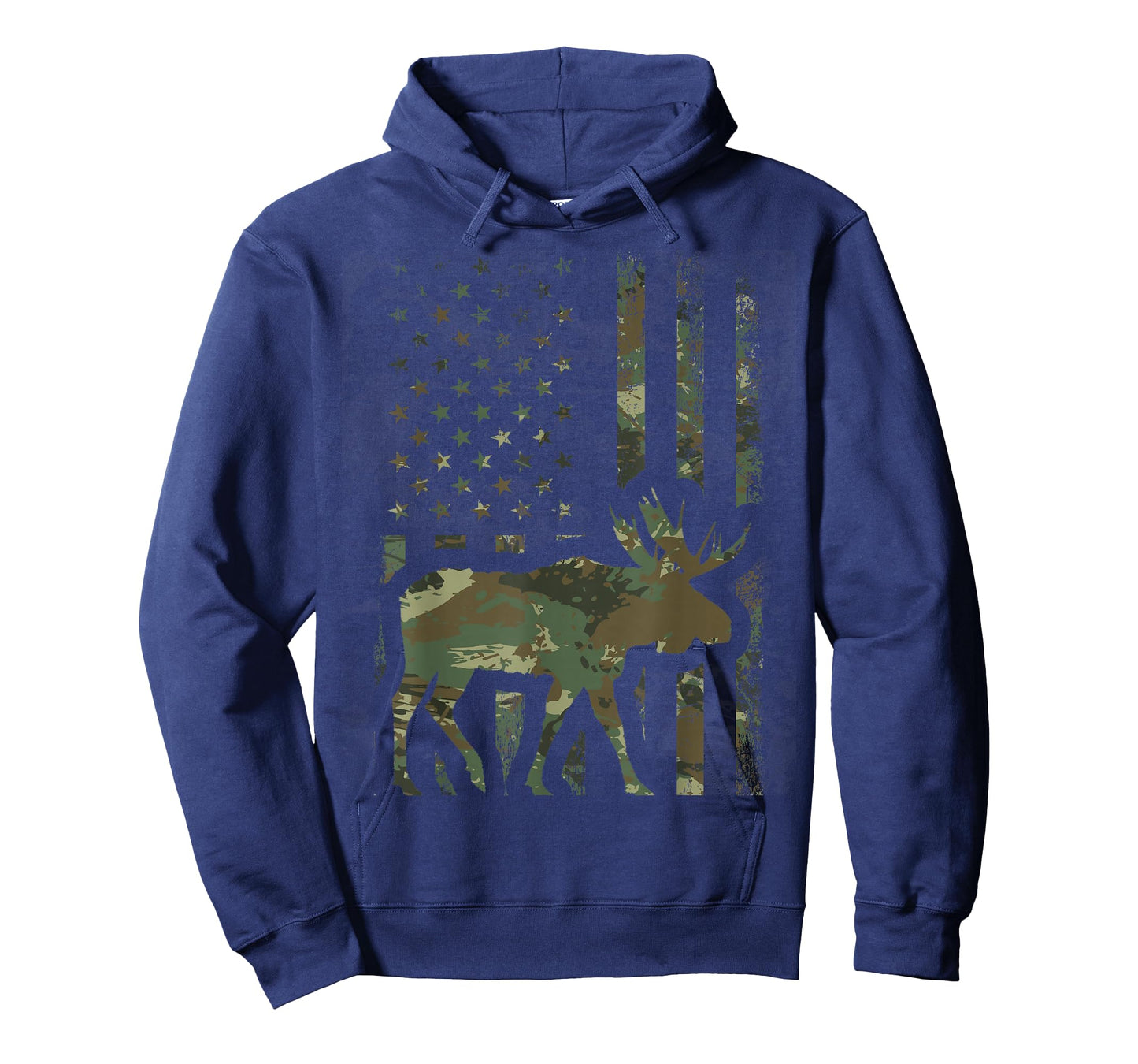 Camo American Flag Moose Hunting Gift for Hunter Moose Lover T-Shirt