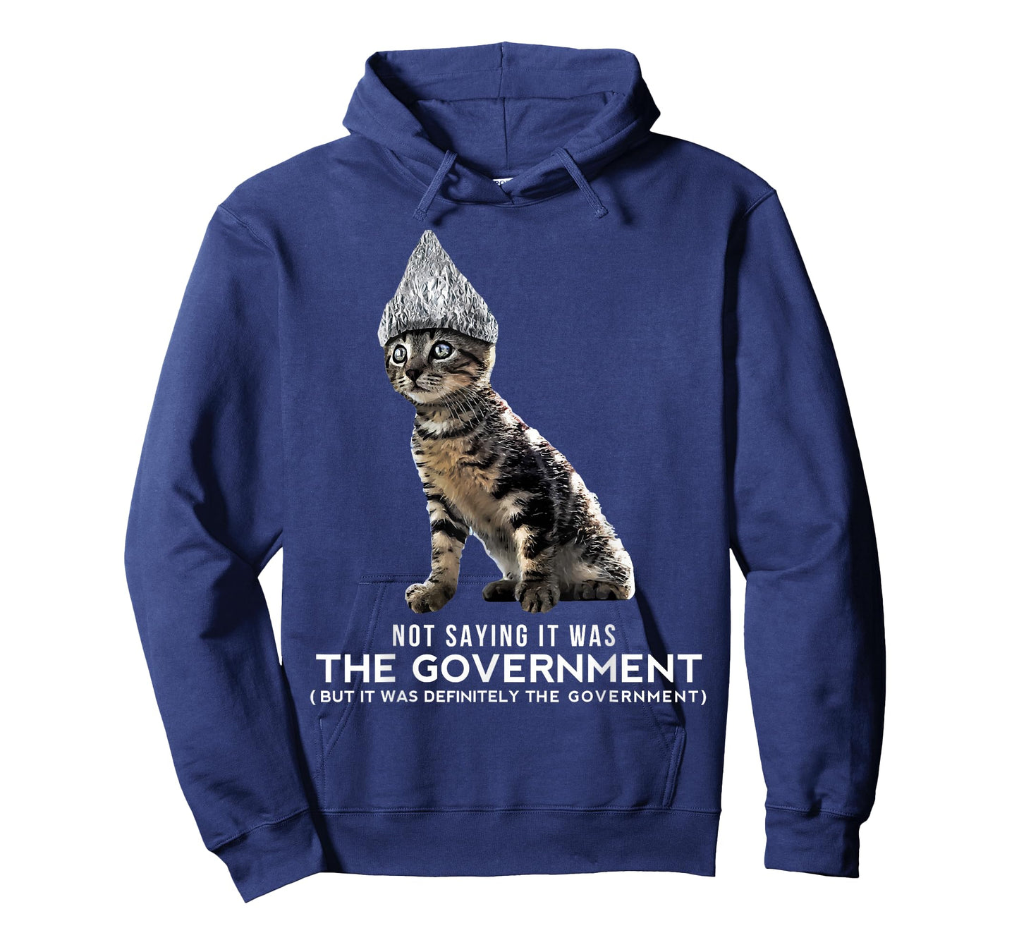 Funny Conspiracy Cat Tin Foil Hat Government Shirt Gift Men T-Shirt