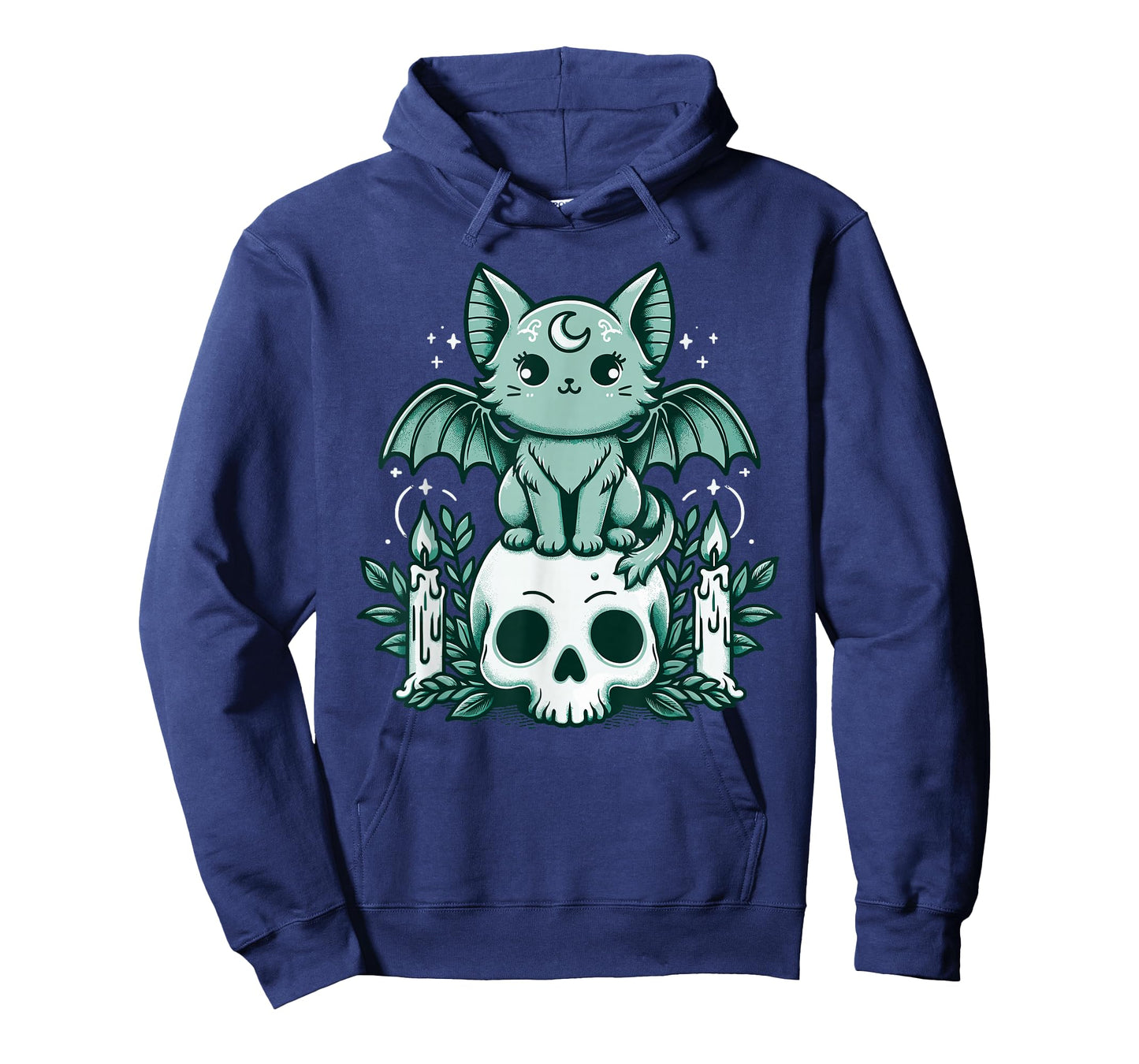 Kawaii Pastel Goth Cute Creepy Cat Bat Skeleton T-Shirt