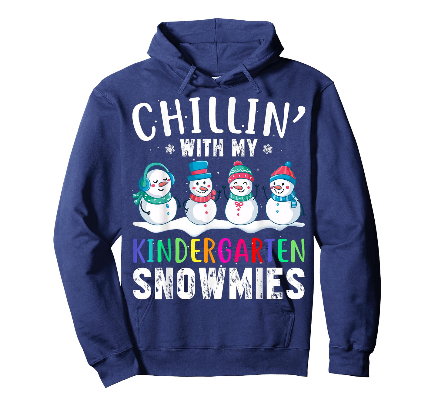 Chillin With My Kindergarten Snowmies Funny Xmas Snowman T-Shirt