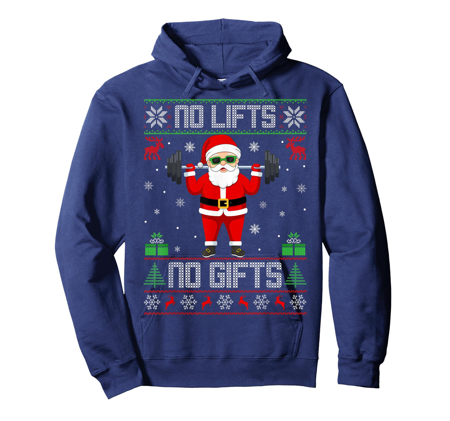 Weightlifting Workout Gym Santa Christmas Ugly Sweater Xmas T-Shirt