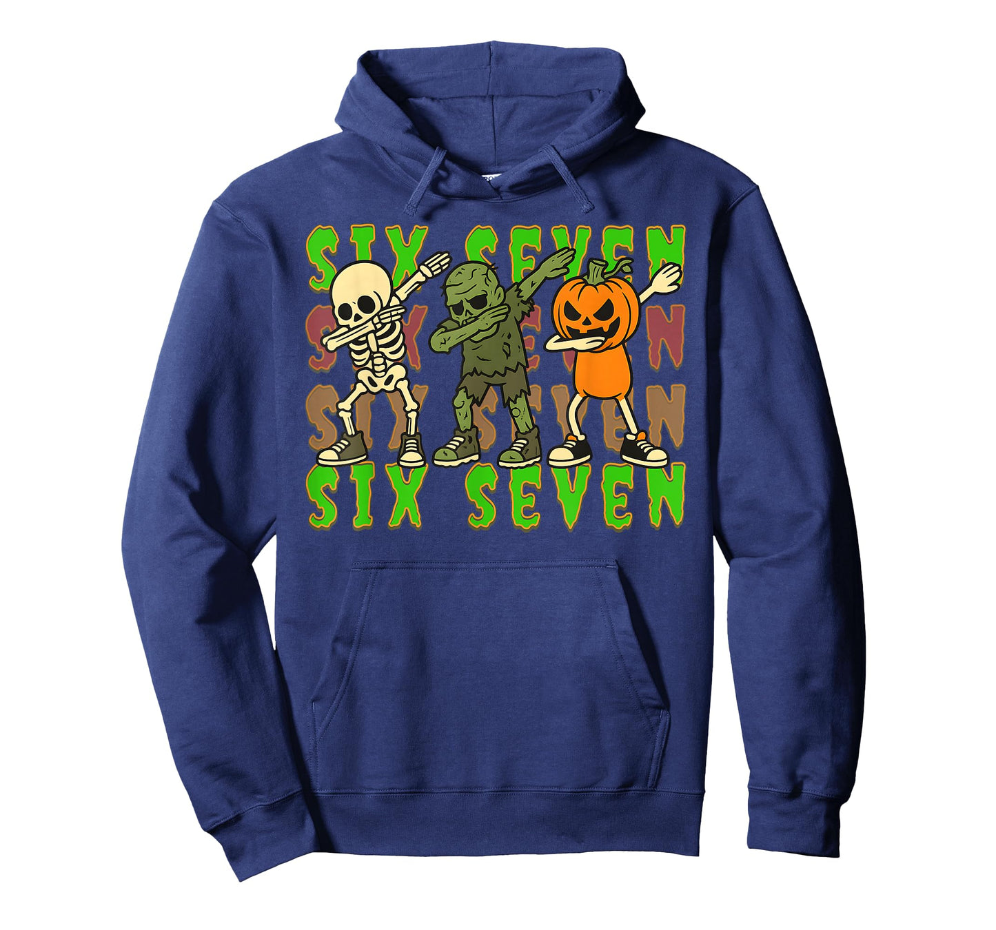 67 Halloween Meme Six Seven Dabbing Skeleton Zombie Pumpkin T-Shirt