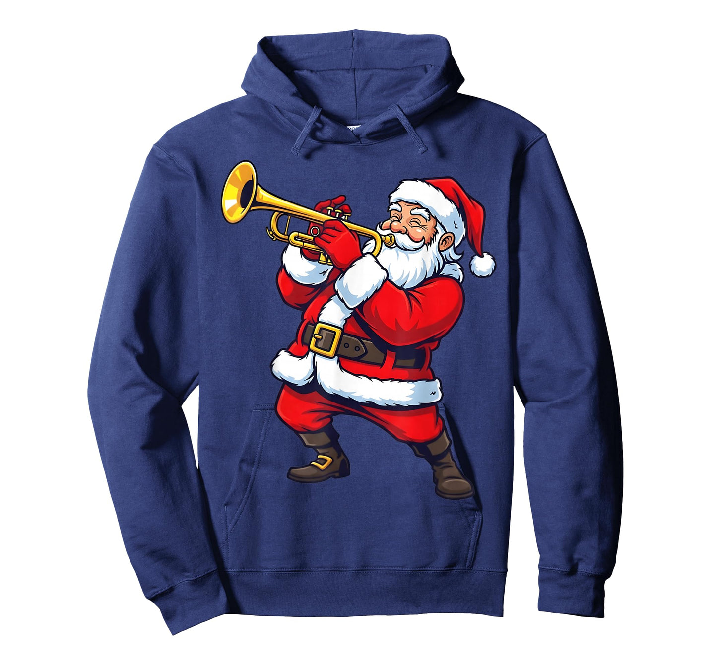 Trumpet Marching Band Musician Christmas Santa Playing Music T-Shirt