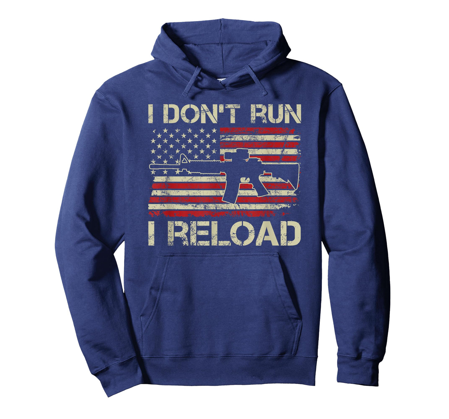 I Don't Run I Reload - AR15 Vintage USA Flag Funny Gun T-Shirt