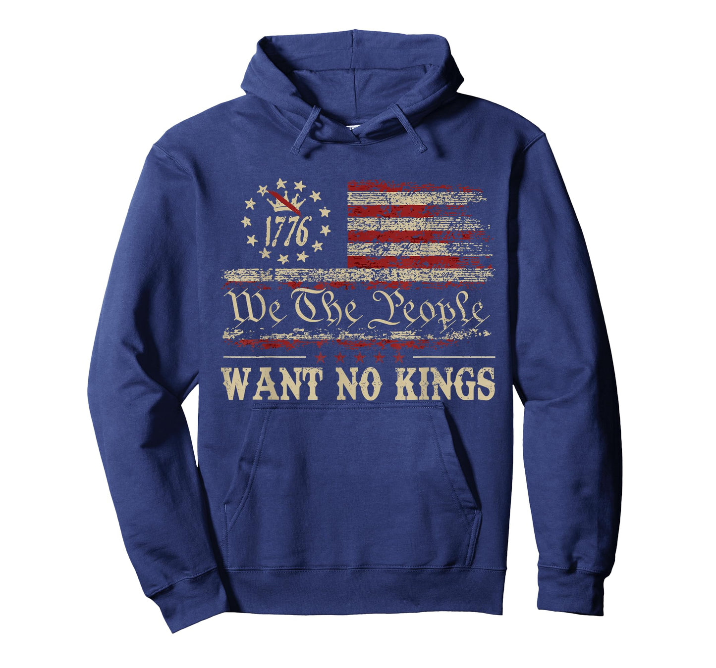 Retro June 14th Want No Kings In America 1776 USA Flag Men T-Shirt