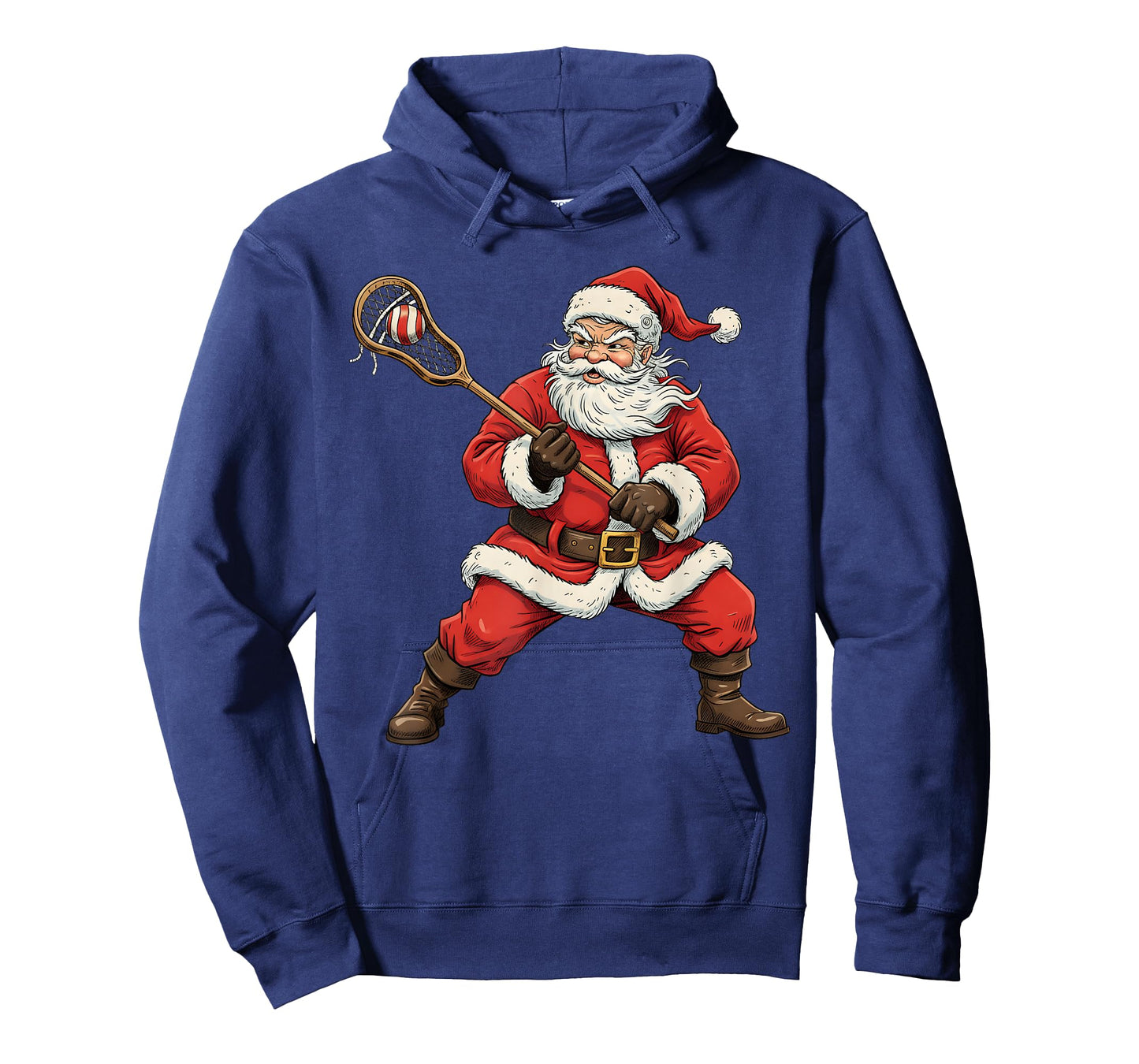 Christmas Santa Playing Lacrosse Lax Player Xmas Sport Lover T-Shirt