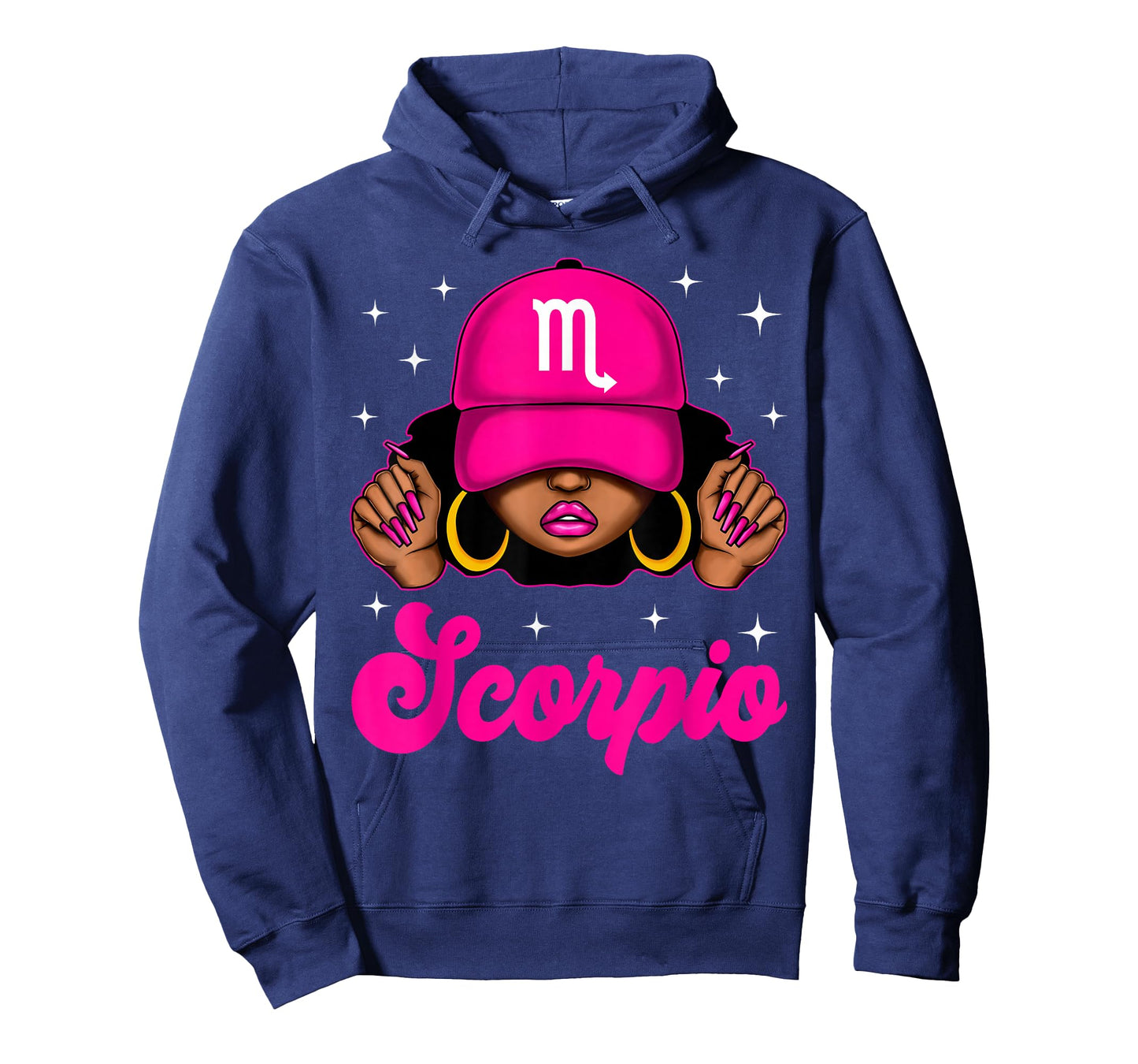 Scorpio Girl Sassy Black Woman with Cap Zodiac Birthday T-Shirt
