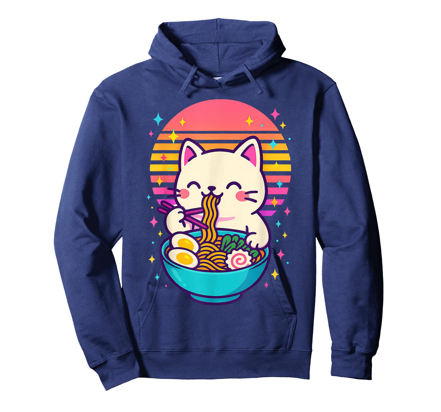 Anime Cat Eating Ramen Japanese T-Shirt