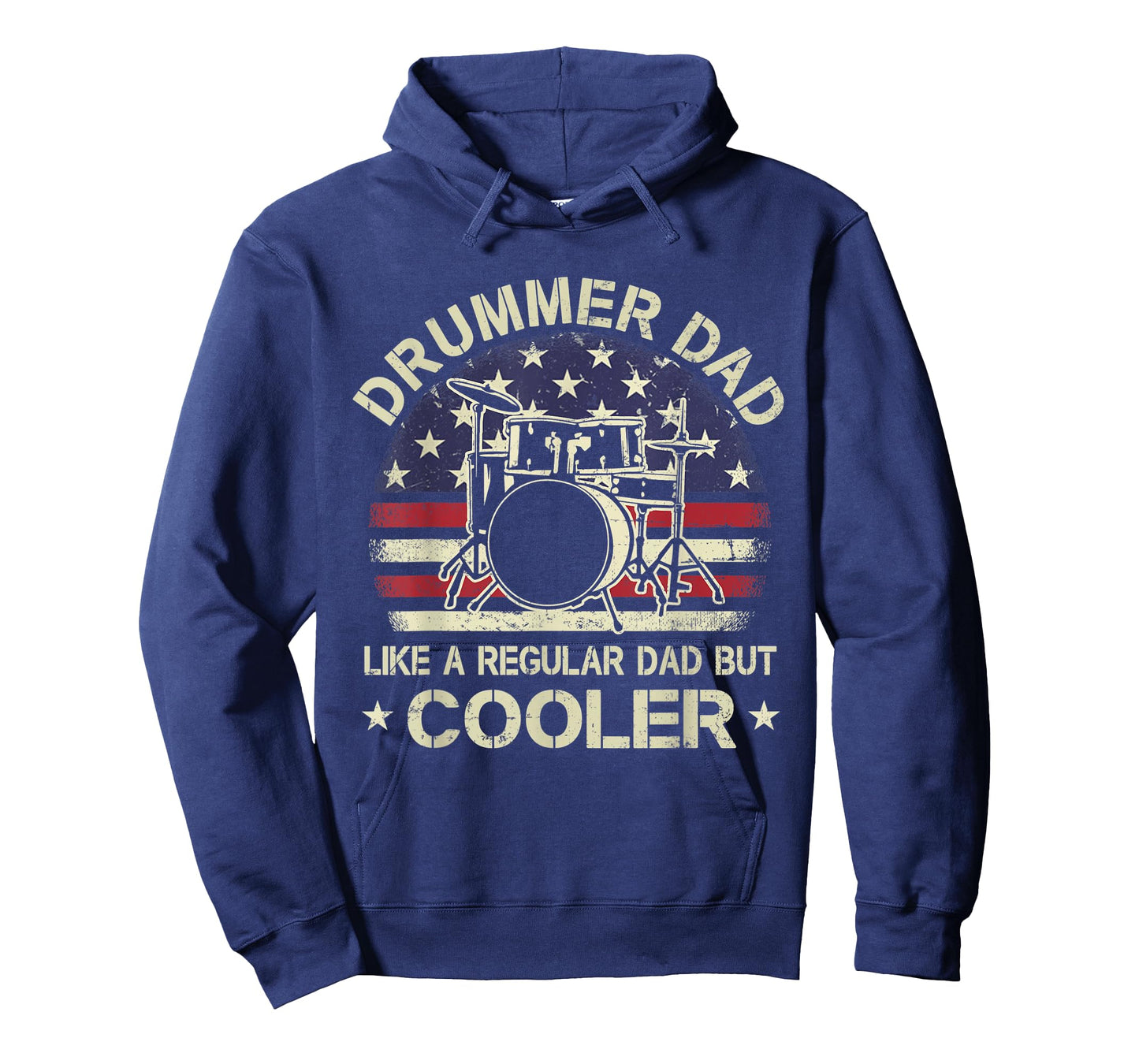 Drummer Dad Like A Regular Dad But Cooler American Flag Women Men T-Shirt
