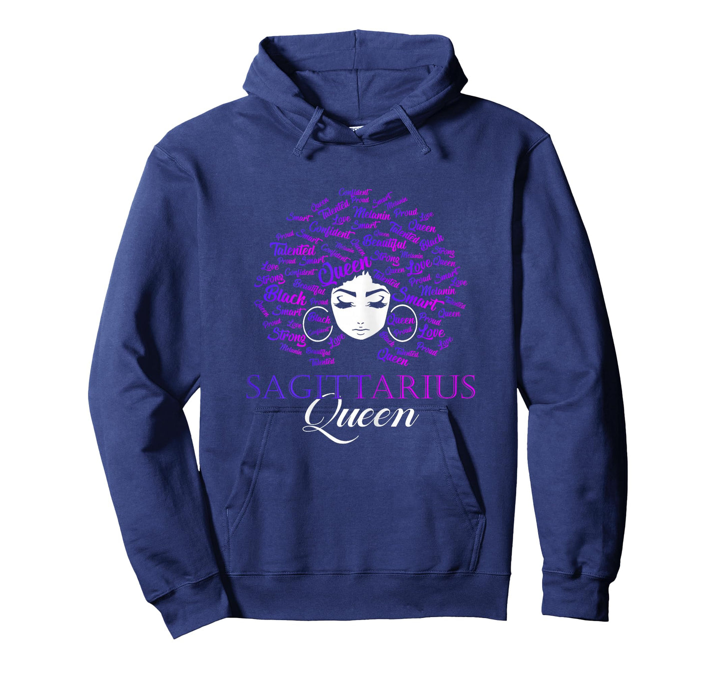 Black Womens Afro Hair Sagittarius Queen Birthday Gift T-Shirt