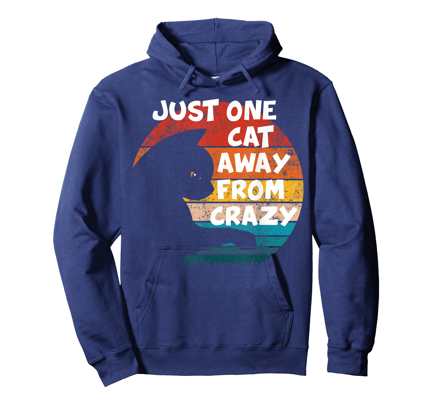 Funny Retro Vintage Cat | Just One Cat Away From Crazy T-Shirt for Men Women Kids