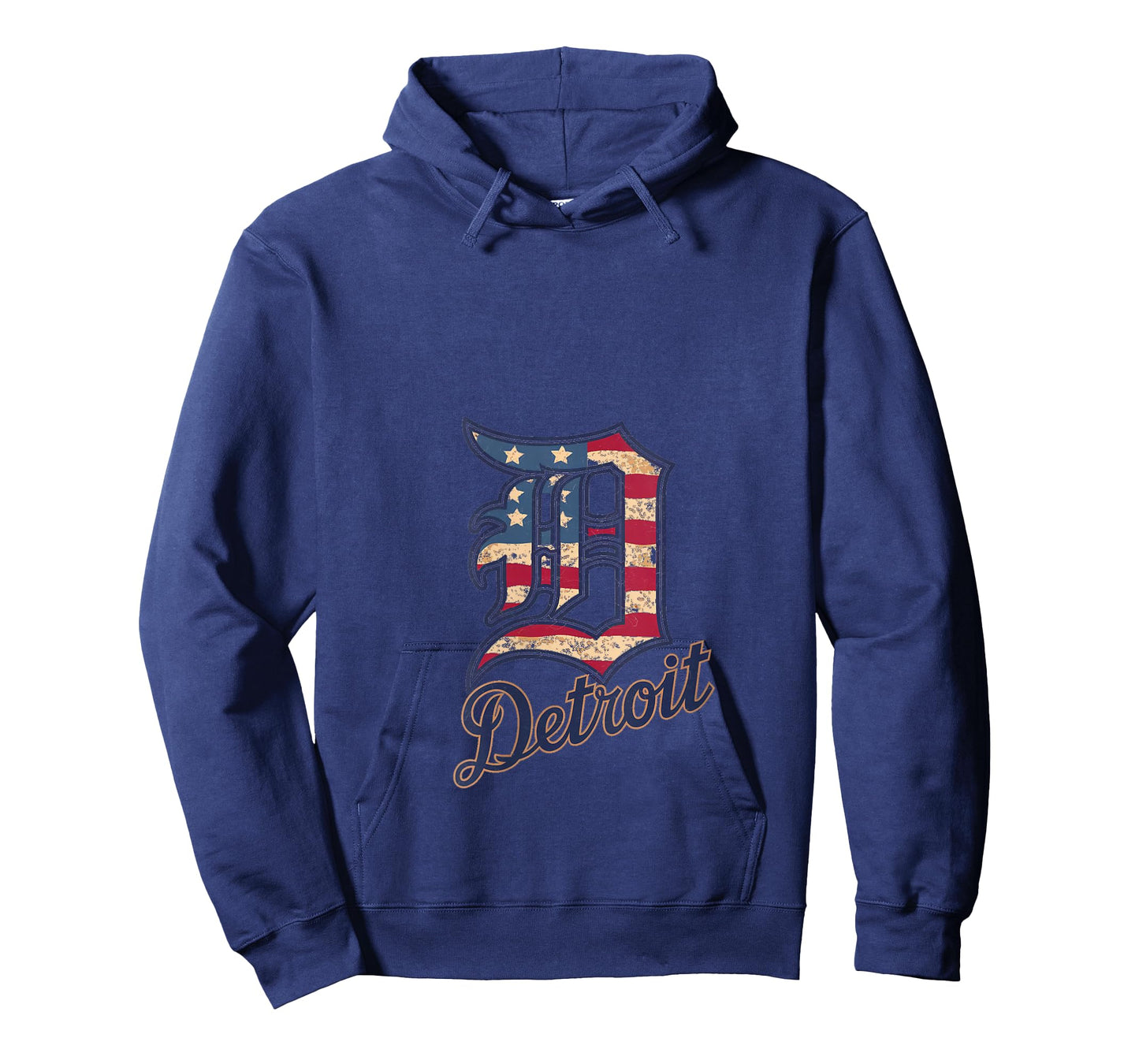 Womens Detroit American Flag Old English D V-Neck T-Shirt