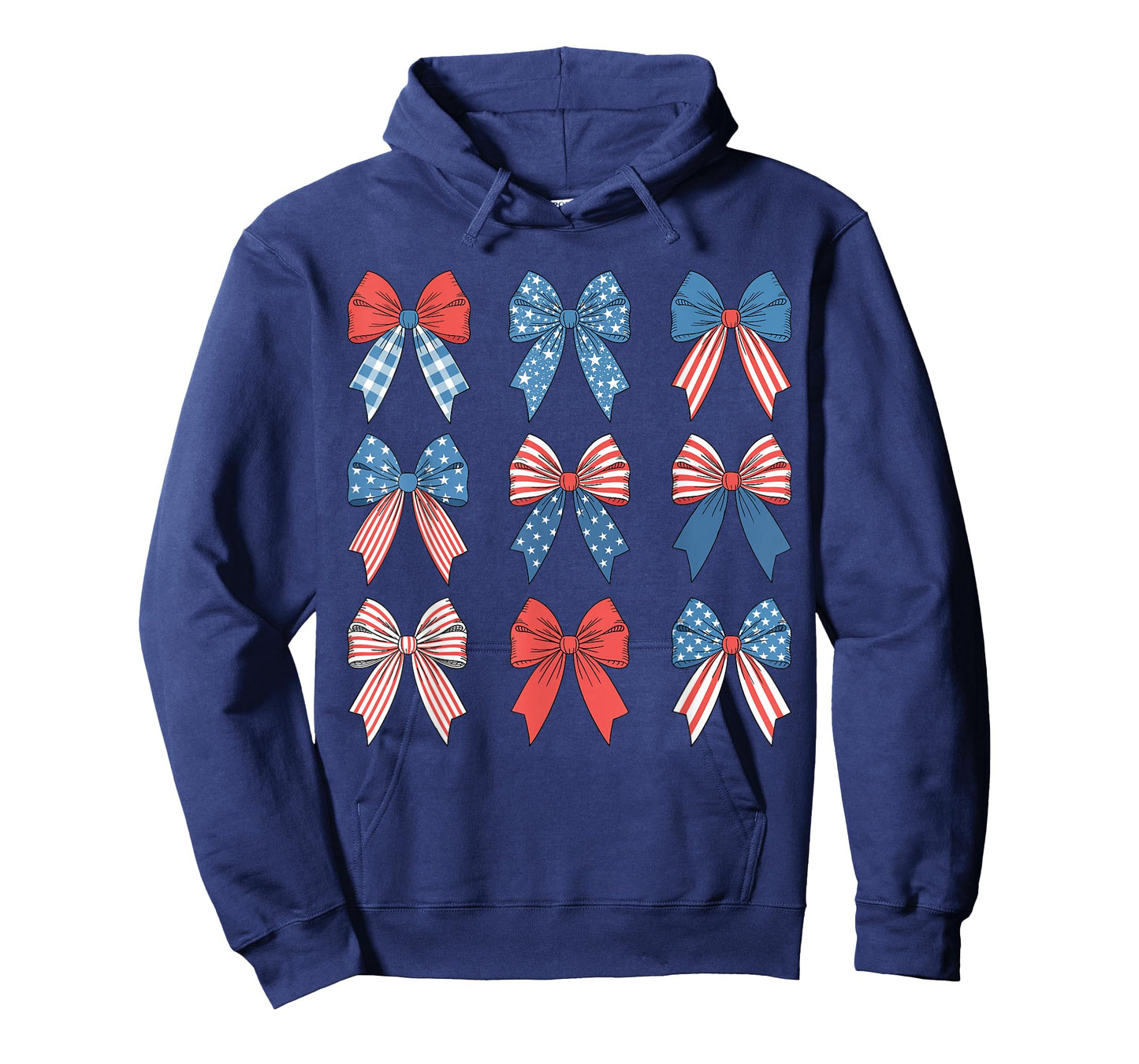 Cute 4th of July Red White and Blue American Coquette Bows T-Shirt