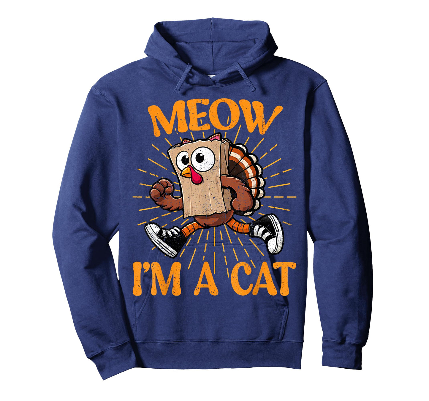 Meow I'm A Cat Fall Thanksgiving Turkey Funny Thanksgiving T-Shirt