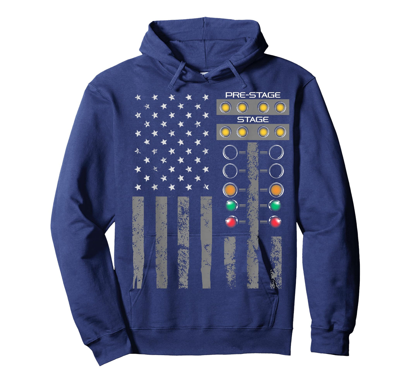 American Flag Drag Strip Auto Tree Light for Racecar Driver T-Shirt