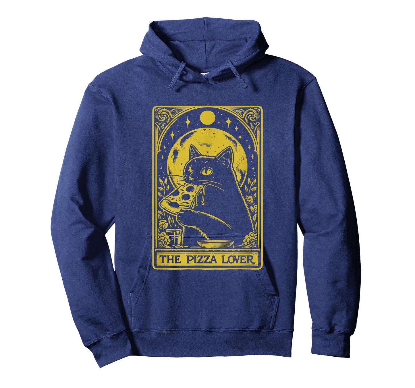The Pizza Lover Cat Vintage Gothic Tarot Card T-Shirt