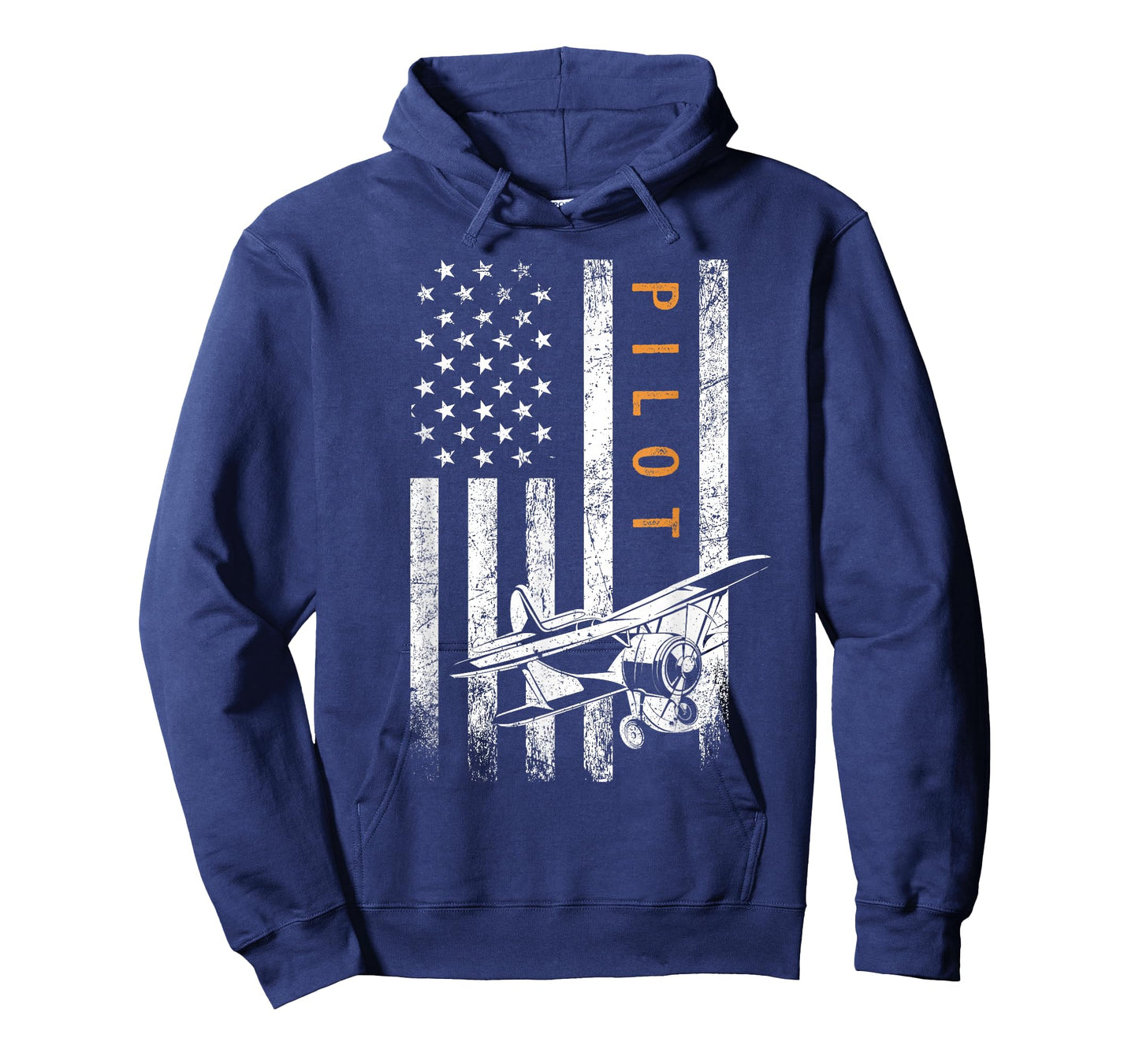 Father's Day Pilot Gifts For Men American Flag Airplane Design Cotton Polyester Unisex-Adults Classic Fit Short Sleeve Crew Neck Black T-Shirt