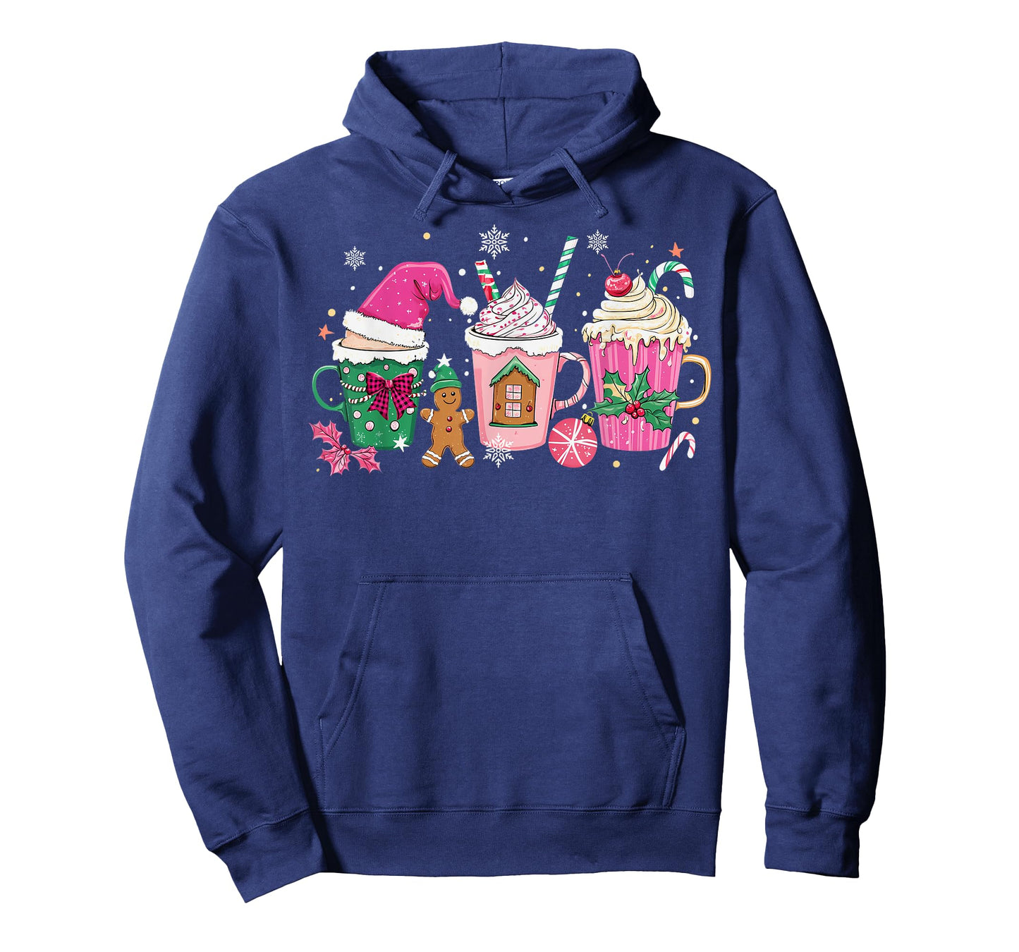 Coffee Christmas Gingerbread Pink Women Latte Cozy Winter T-Shirt