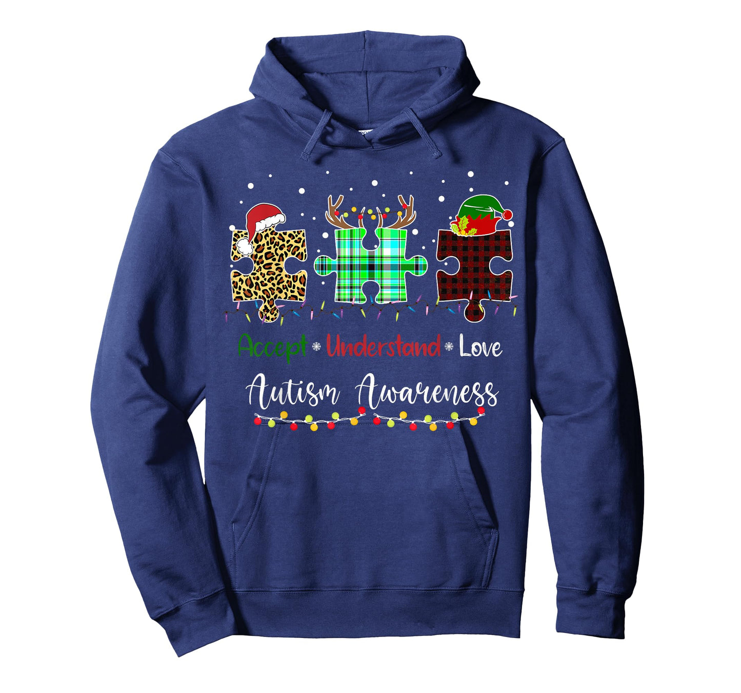 Accept Understand Love Autism Awareness Puzzle Christmas T-Shirt