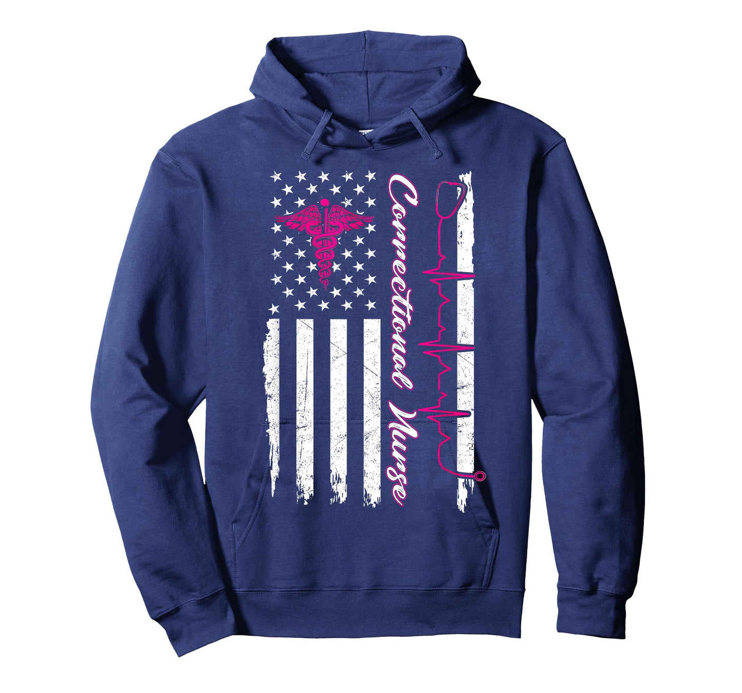 Correctional Nurse USA Flag Breast Cancer Nursing RN T-Shirt