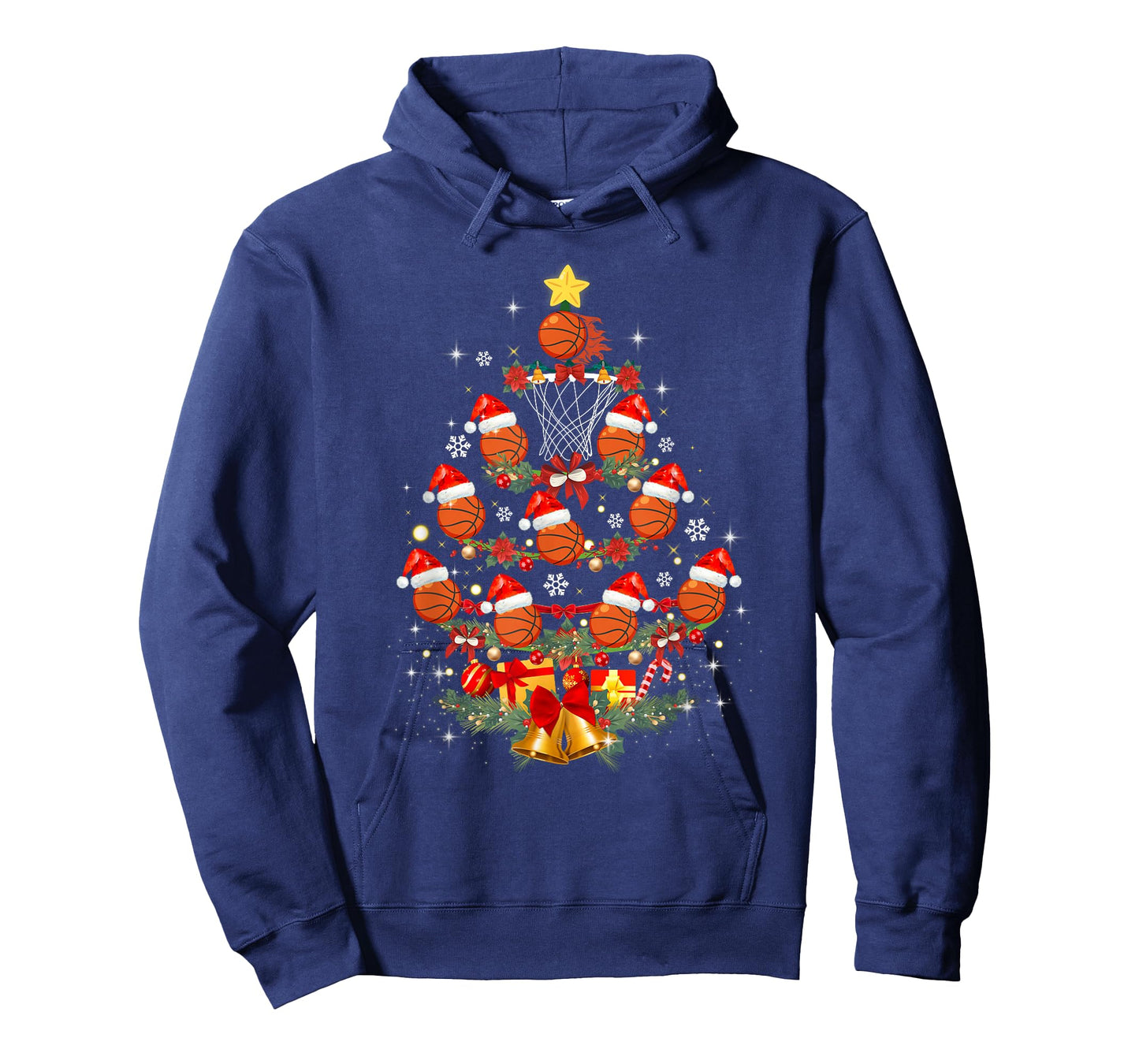 Basketball Christmas Tree Xmas Santa Sports Mens Womens Kids T-Shirt