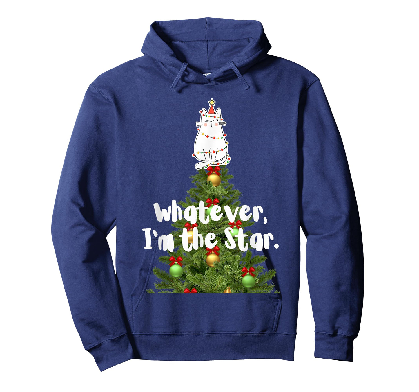 Whatever I'm The Star Funny Cat Christmas Tree Top Ornament T-Shirt