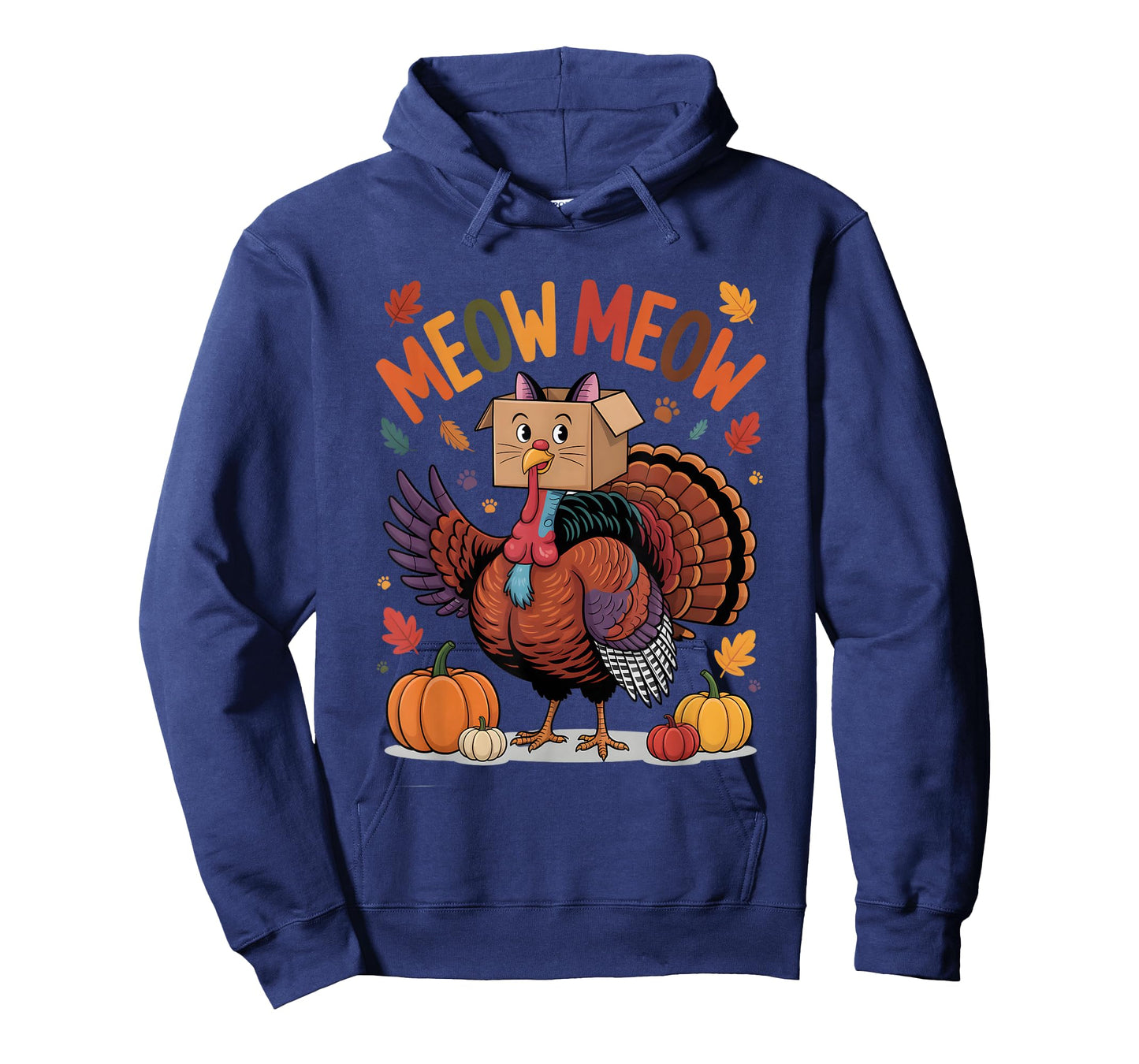 Funny Turkey Cat Meow Thanksgiving Men Women Thanksgiving T-Shirt