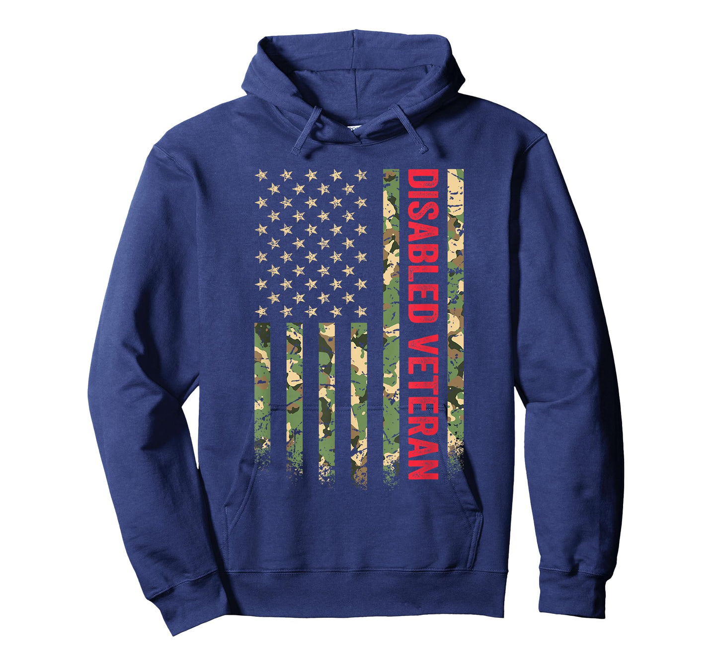 Disabled Veteran American Flag Camouflage Camo Patriotic Vet T-Shirt