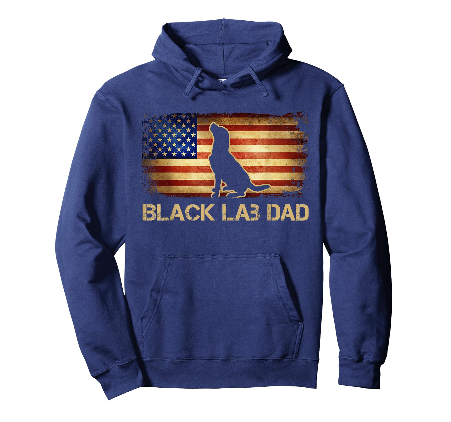 Black Lab Dad Vintage American Flag Patriotic Dog Lover T-Shirt
