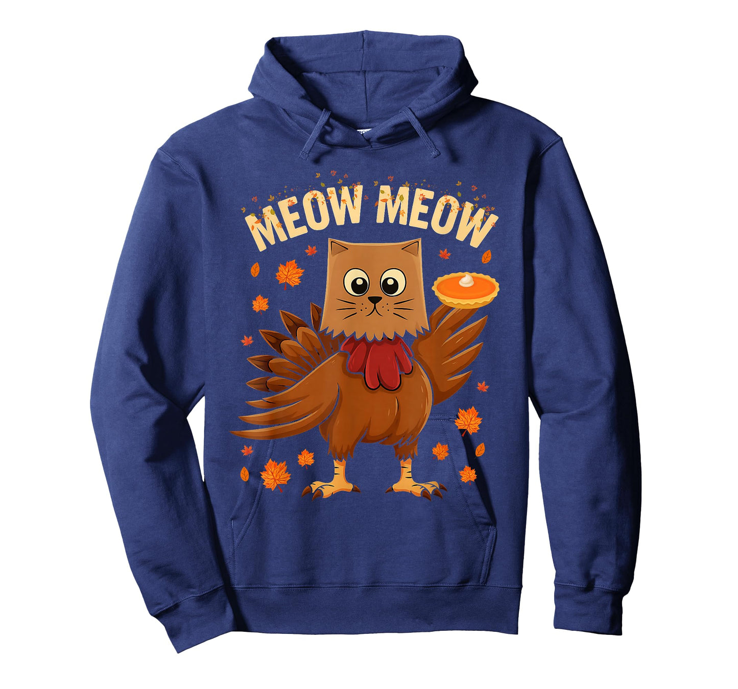 Thanksgiving Turkey Cat Meow Funny Men Women Thanksgiving T-Shirt