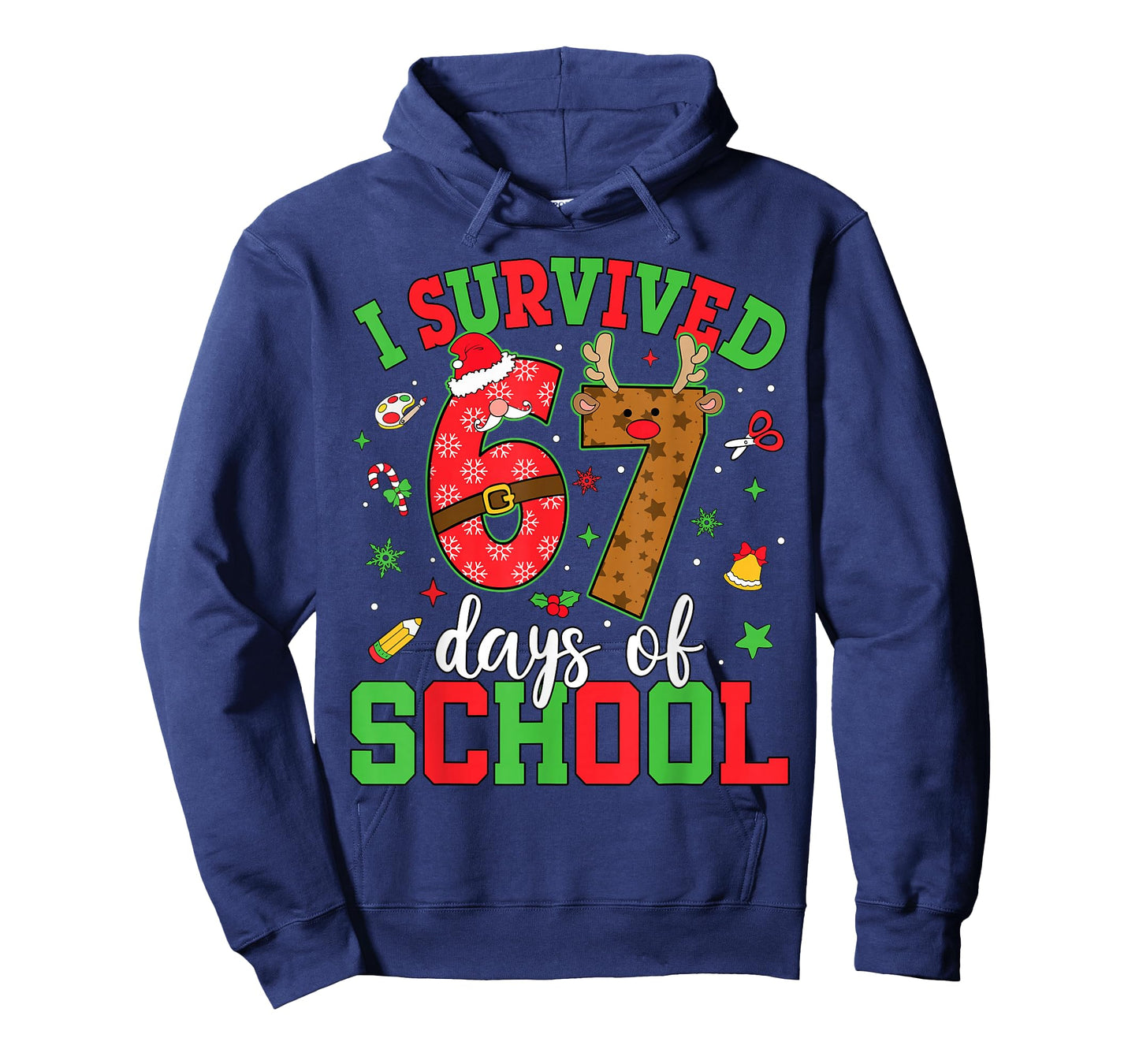 Happy 67th Day of School Funny Christmas 67 Meme Six Seven T-Shirt