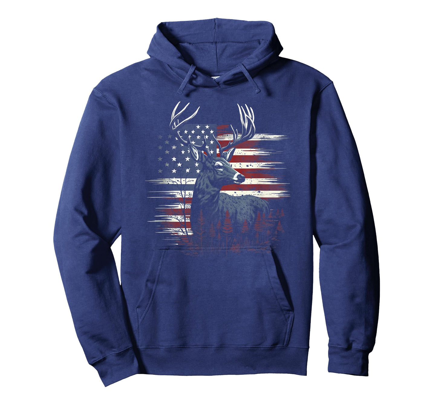 Deer Hunting American Flag Whitetail Buck Antlers T-Shirt