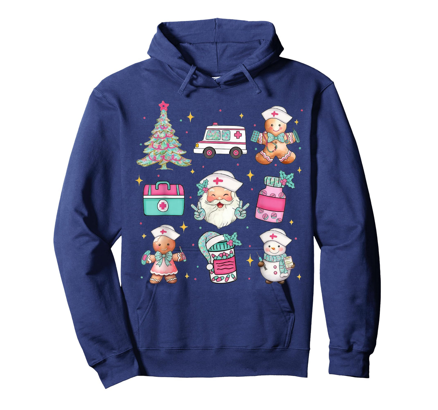 Cute Nurse Christmas Tree Santa Medical Themed T-Shirt