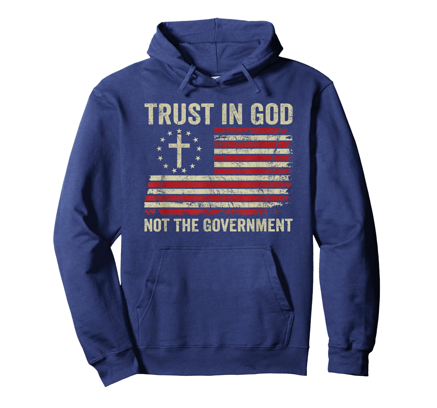 Trust In God Not The Government Patriotic Christian USA Flag T-Shirt