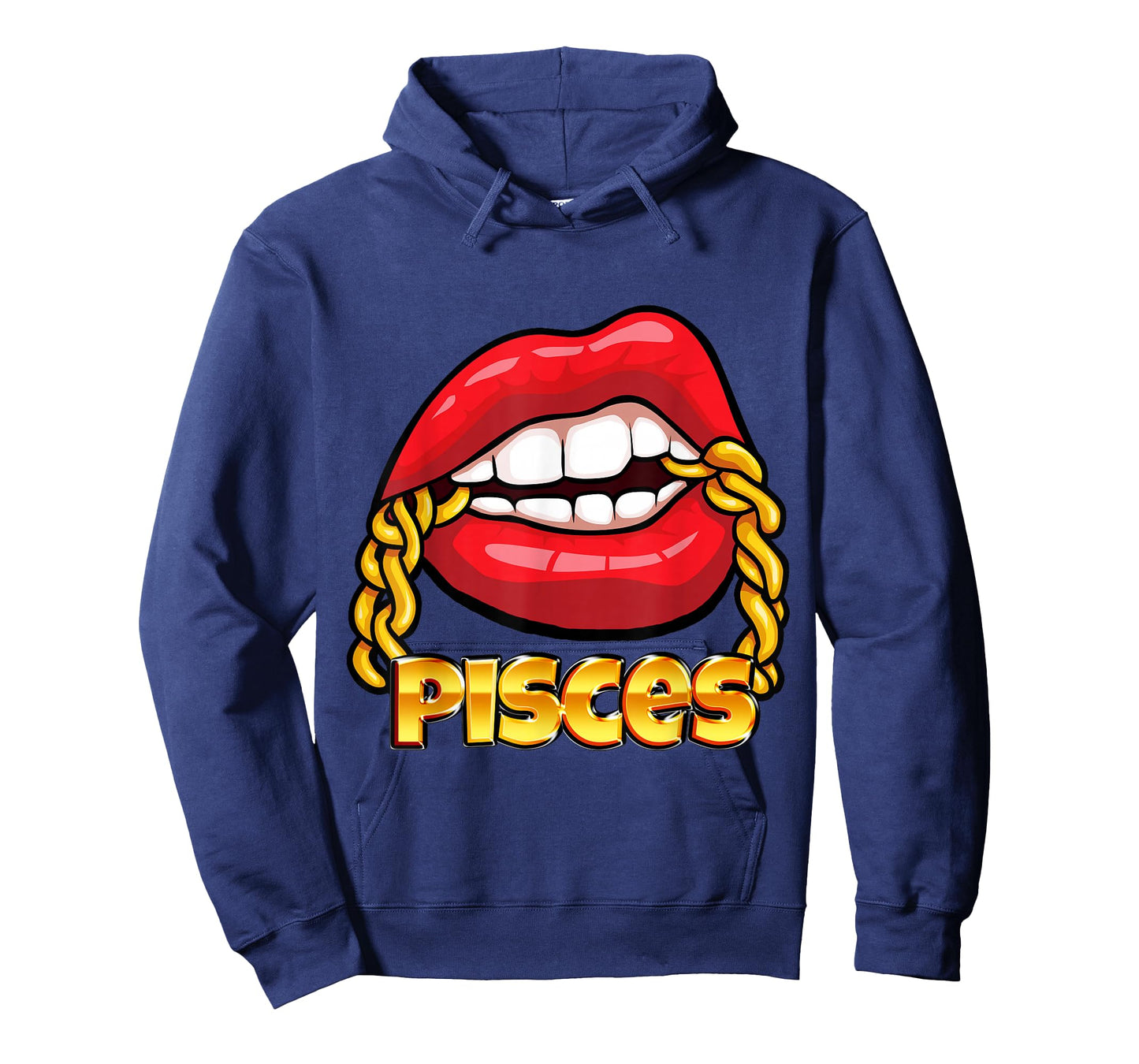 Juicy Lips Gold Chain Pisces Zodiac Sign T-Shirt