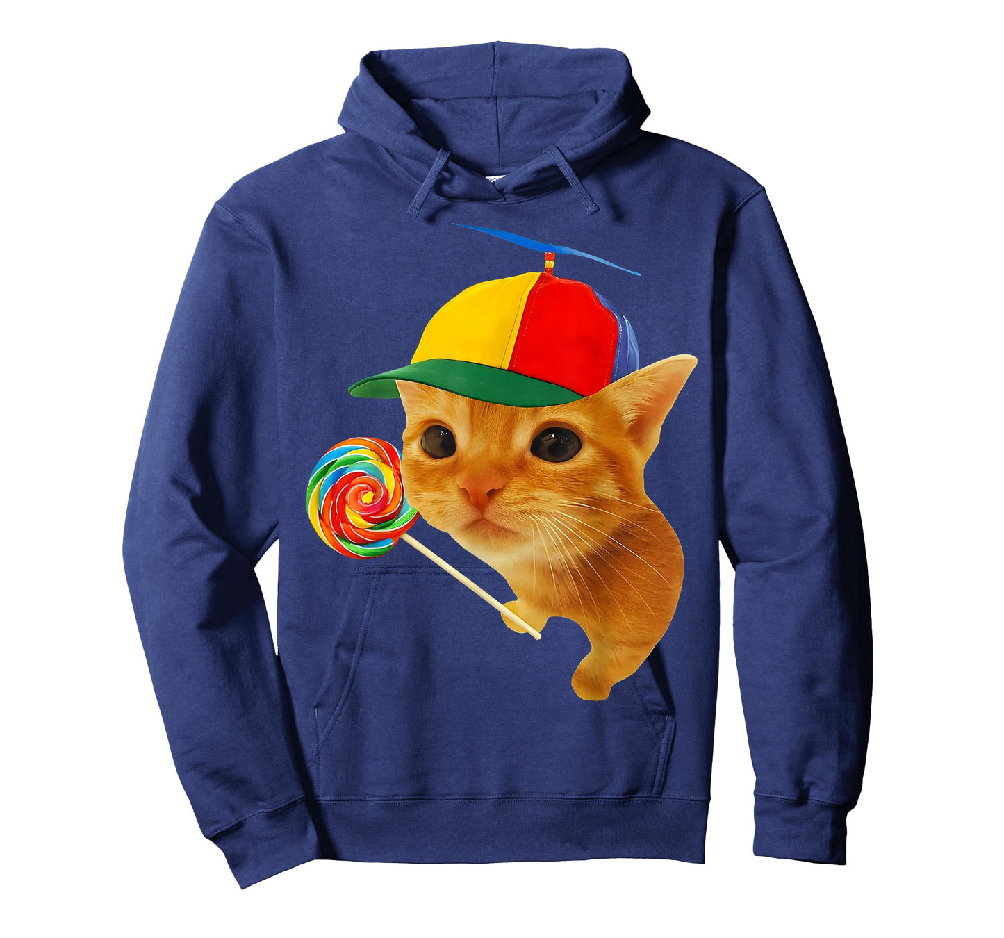 Hat Cute Silly Cat with Lollipop Meme Lovers Men Women Kids T-Shirt