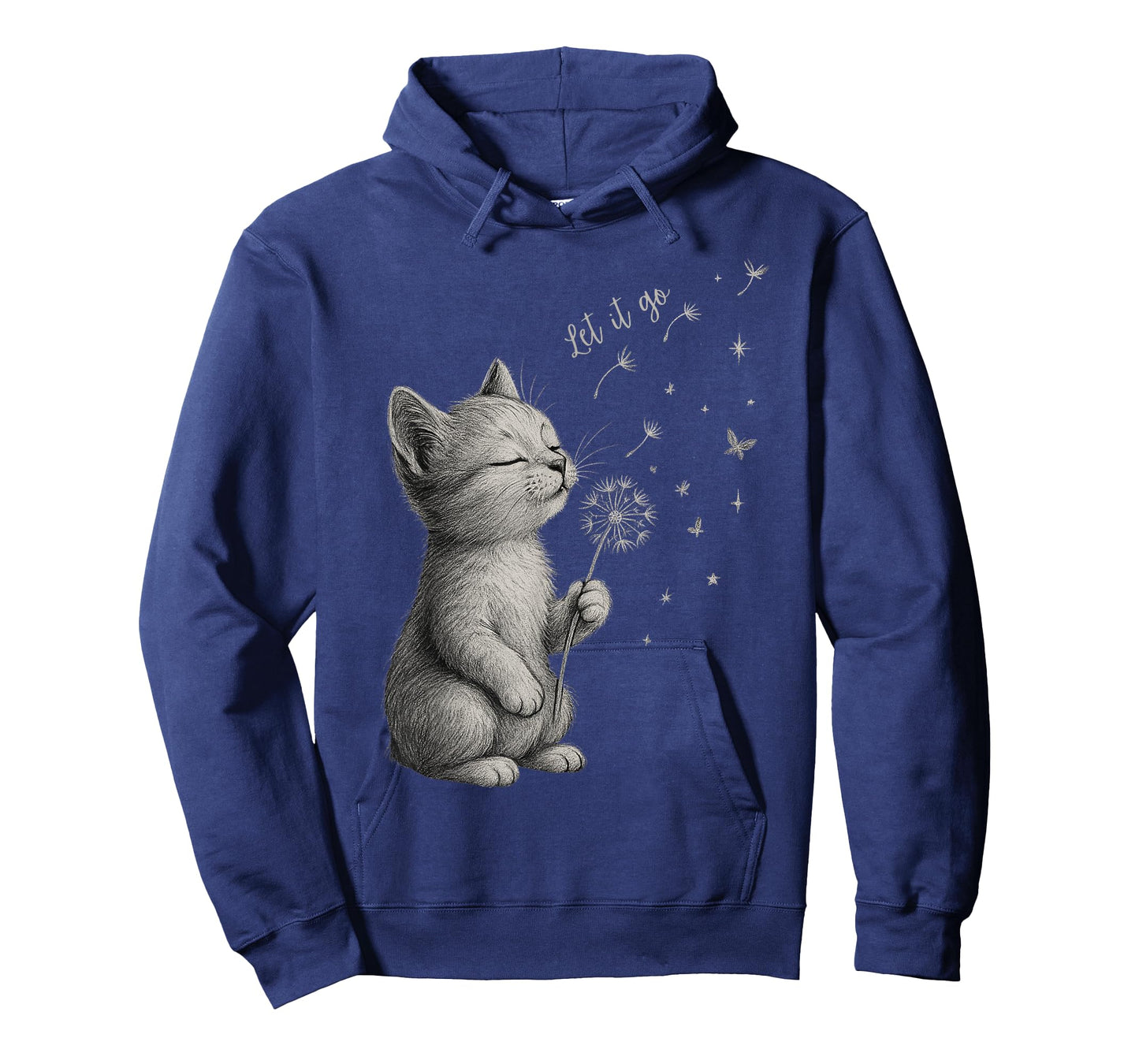Cute Kitten Dandelion Flower cat Let It Go Motivation T-Shirt