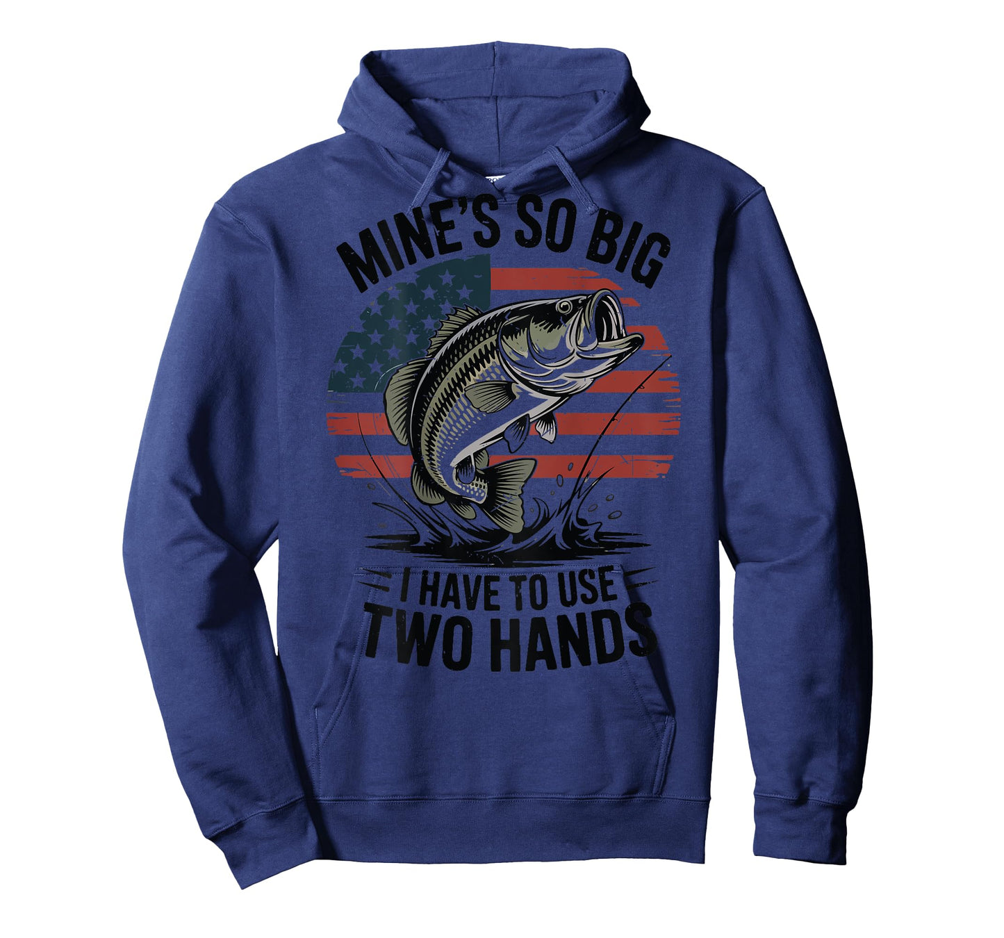 On-Back Mines So Big Have Use Two Hands Fishing Graphic Mens T-Shirt