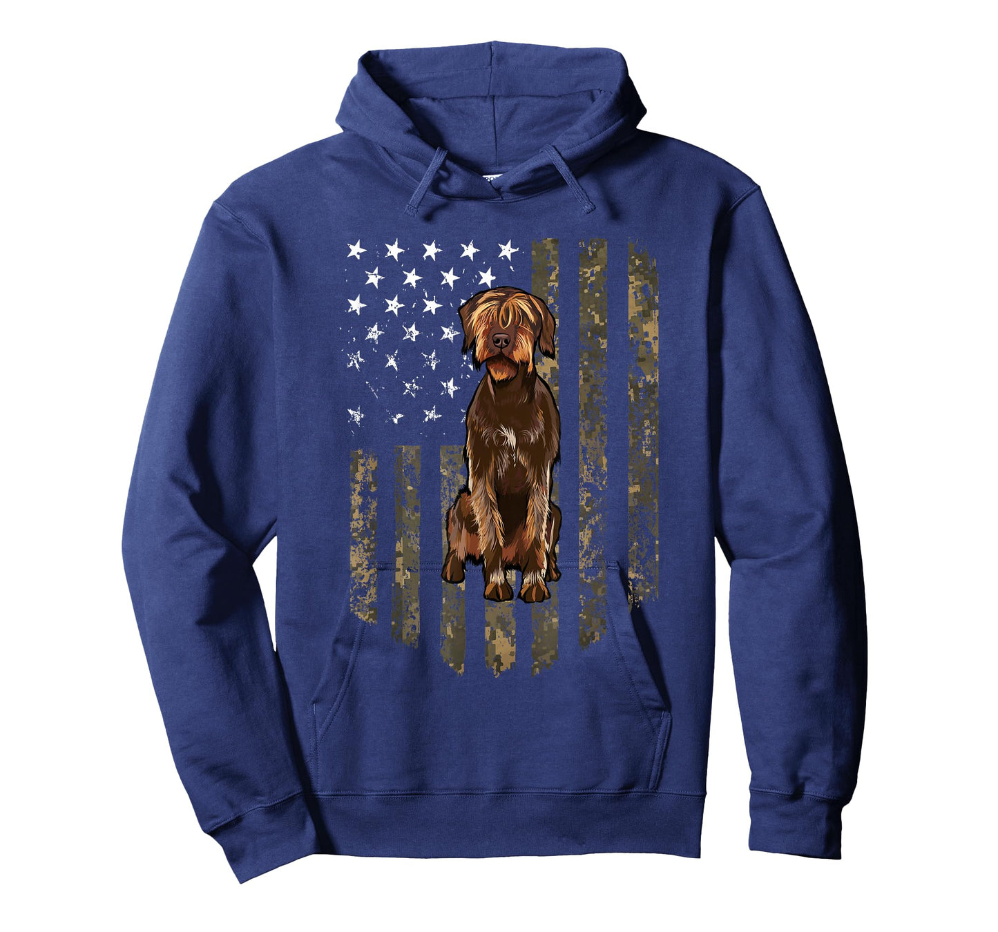 Camo American Flag Wirehaired Pointing Griffon 4th Of July T-Shirt