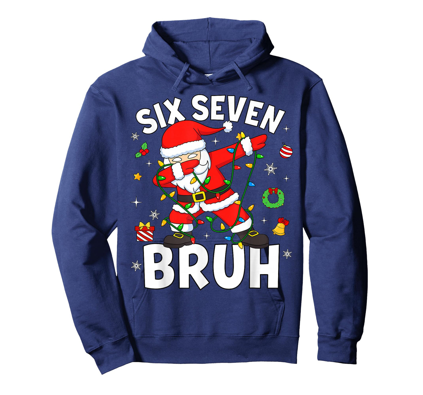 Six Seven 67 Gen Z Alpha Meme Bruh Christmas Dabbing Santa T-Shirt