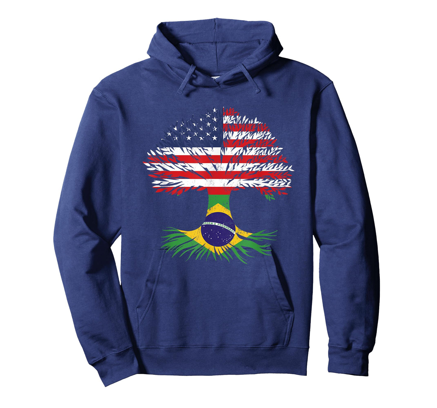 Grown Up American Brazilian Roots American Flag Brazil T-Shirt for Women Kids Men