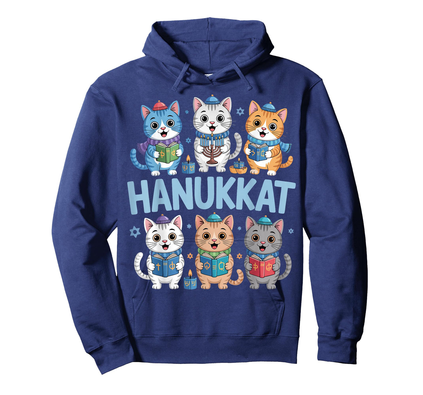 Hanukkah Cat Menorah Cute Jewish Holiday Cats Ugly Funny T-Shirt