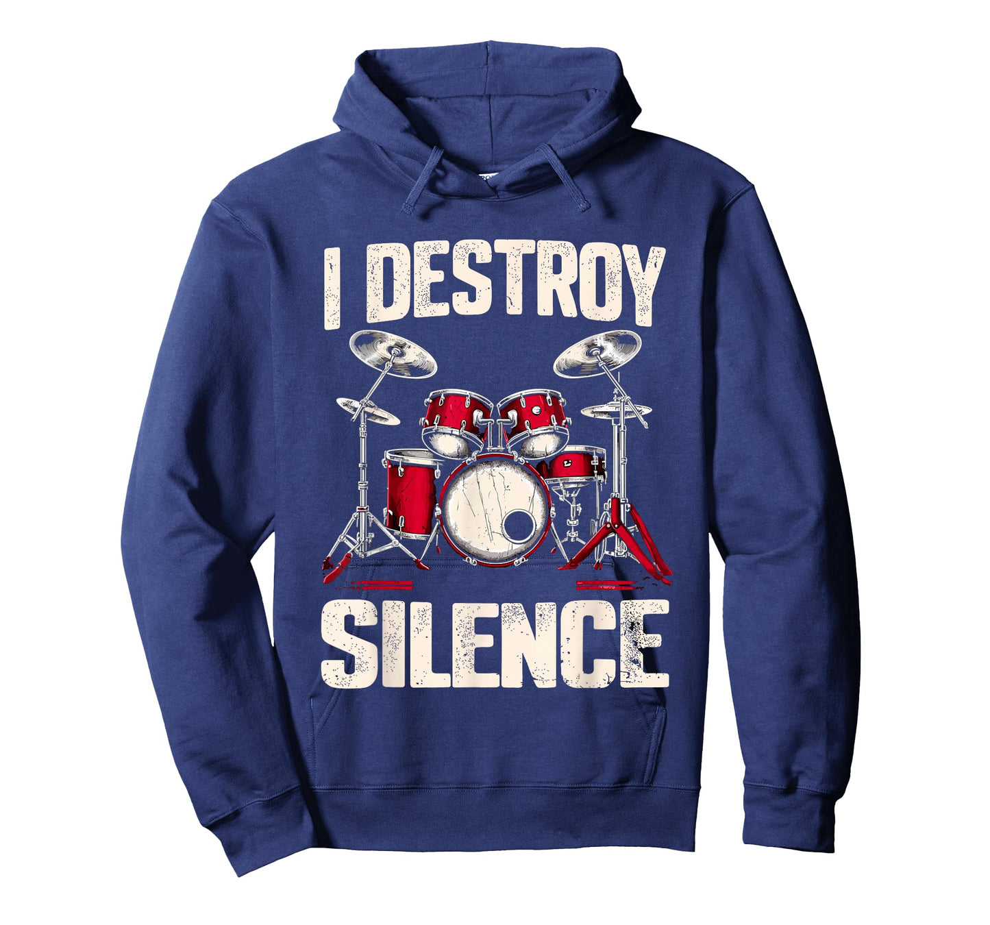 Drummer I Destroy Silence Drum T-Shirt, Small, Black