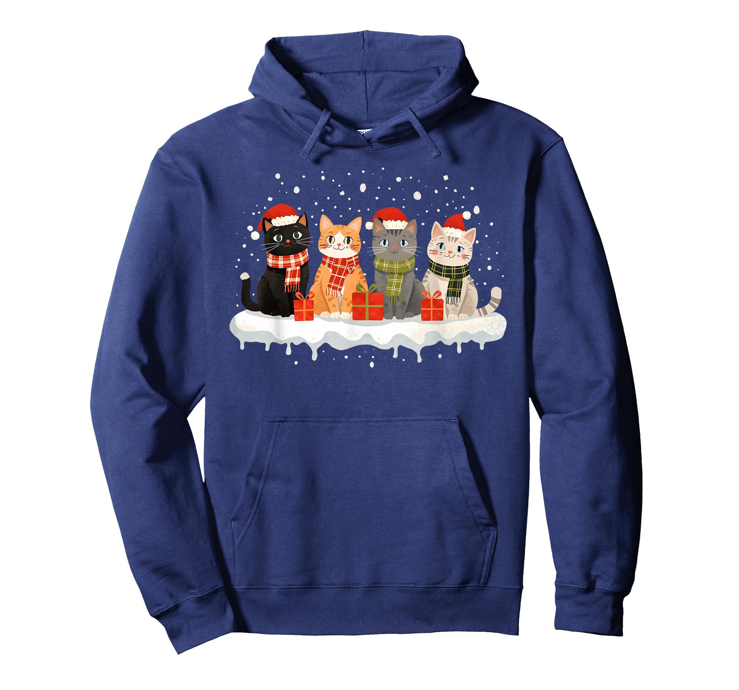 Cat Christmas Light Reindeer Santa Christmas Cat Lover Xmas T-Shirt