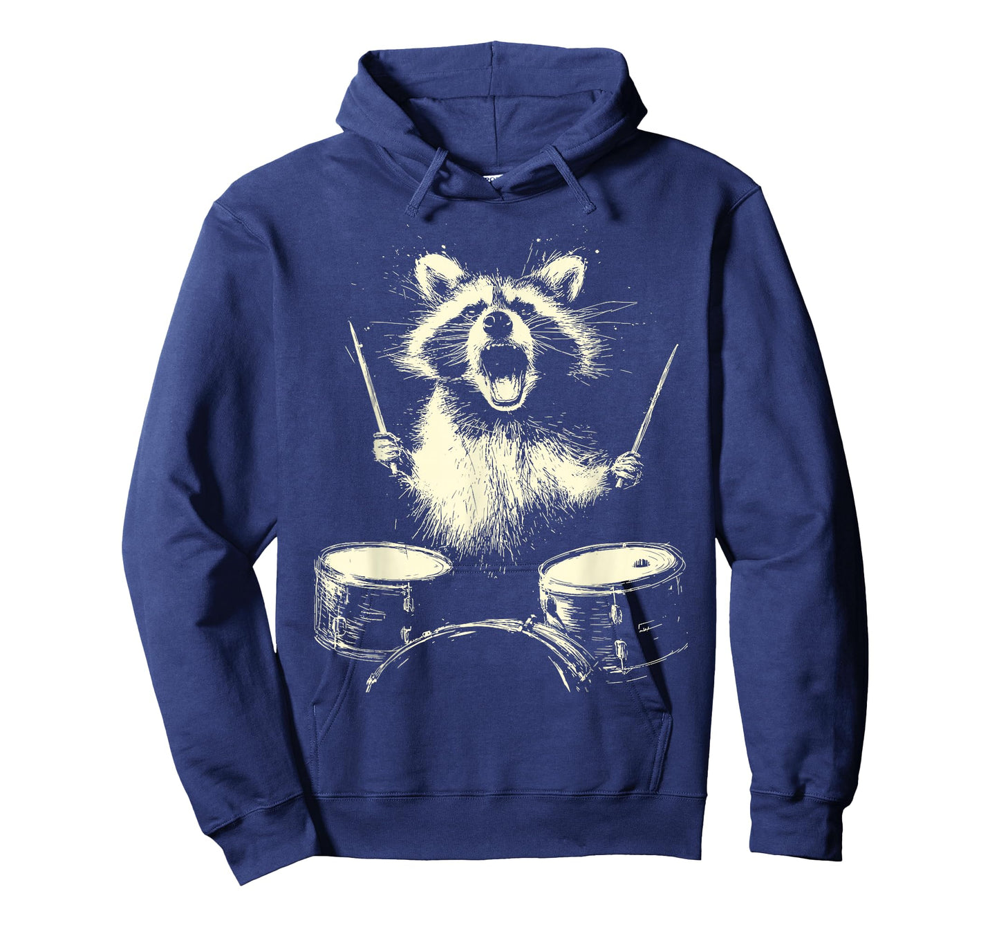 Raccoon Playing Drums Funny Music Animal Drummer Graphic T-Shirt