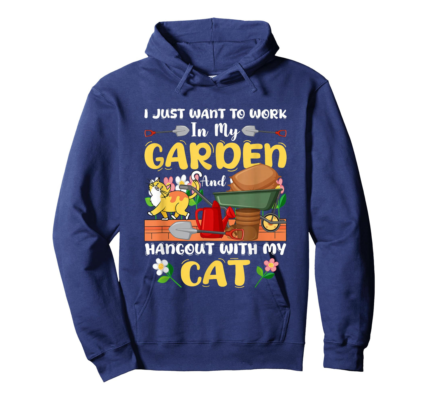 Work In My Garden And Hangout With Cat Gardening Botany T-Shirt