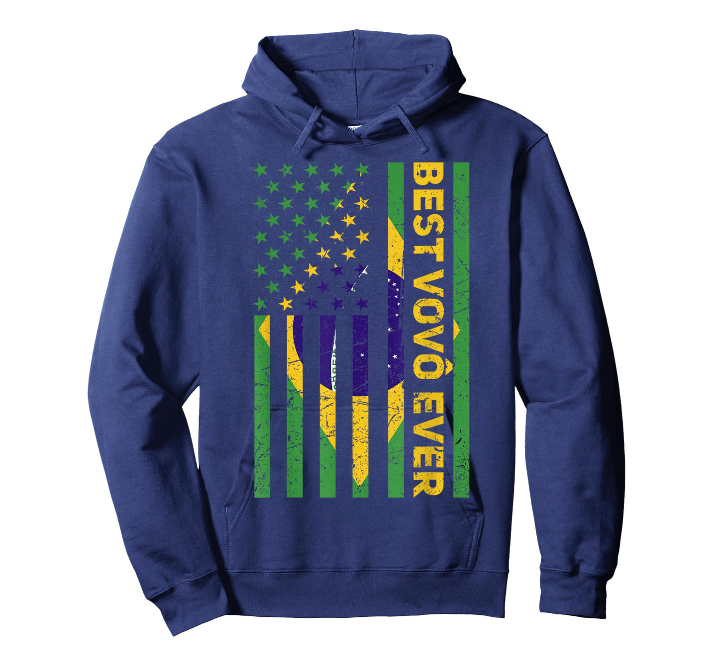Best Vovô Brazil American Flag Retro Brasilian Grandpa T-Shirt