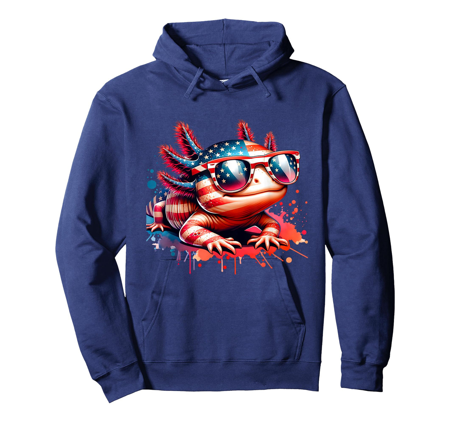 Memorial Day 4th of July Axolotl Independence Day USA Flag T-Shirt