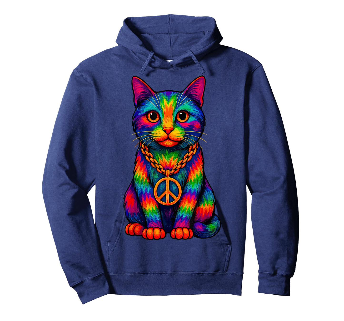 Tie-Dye Cat Peace Sign Hippo T-Shirt
