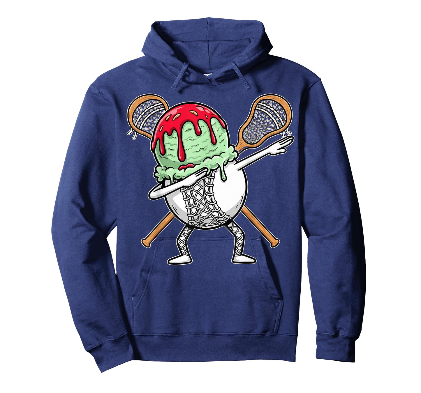 Dabbing Lacrosse Ball Drip Ice Cream Kids Youth Boys Girls T-Shirt